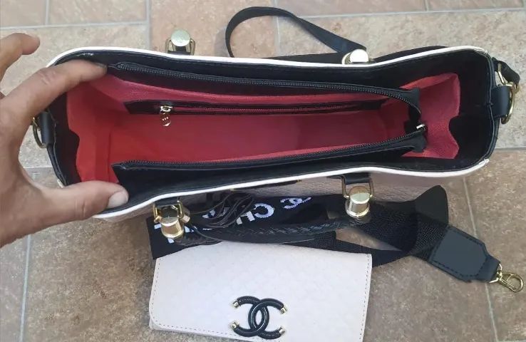 Kit bolsa e carteira de mão chanel - Foto 4