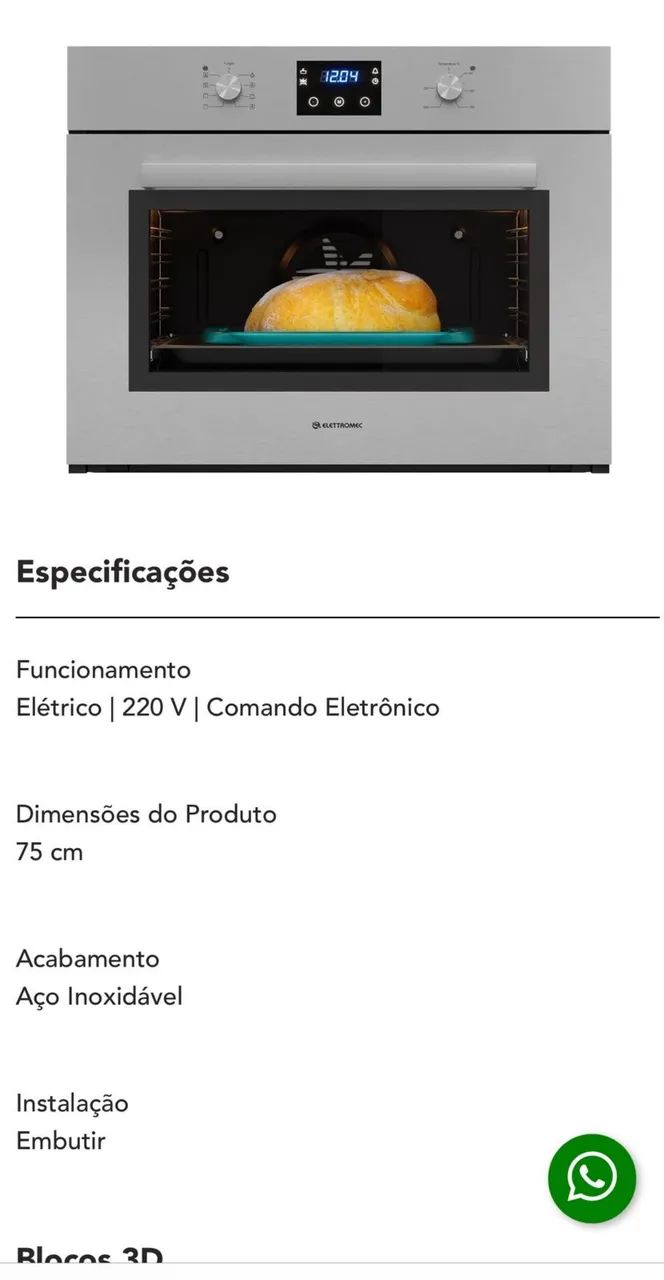 Forno modelo Luce Multifunção Eletrônico  Elettromec - Foto 2