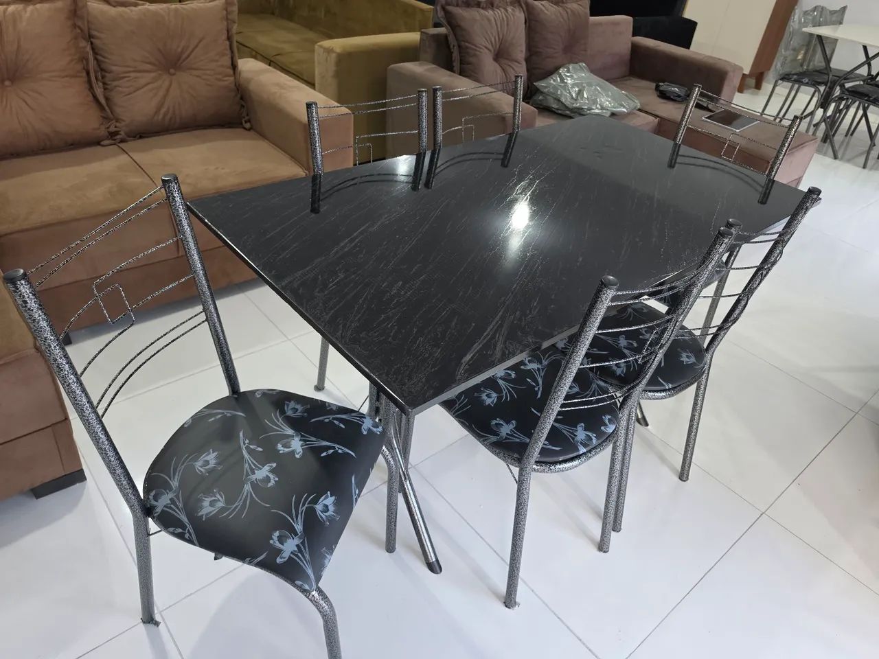 MESA 6 CADEIRAS MÁRMORE NOVA - Foto 2