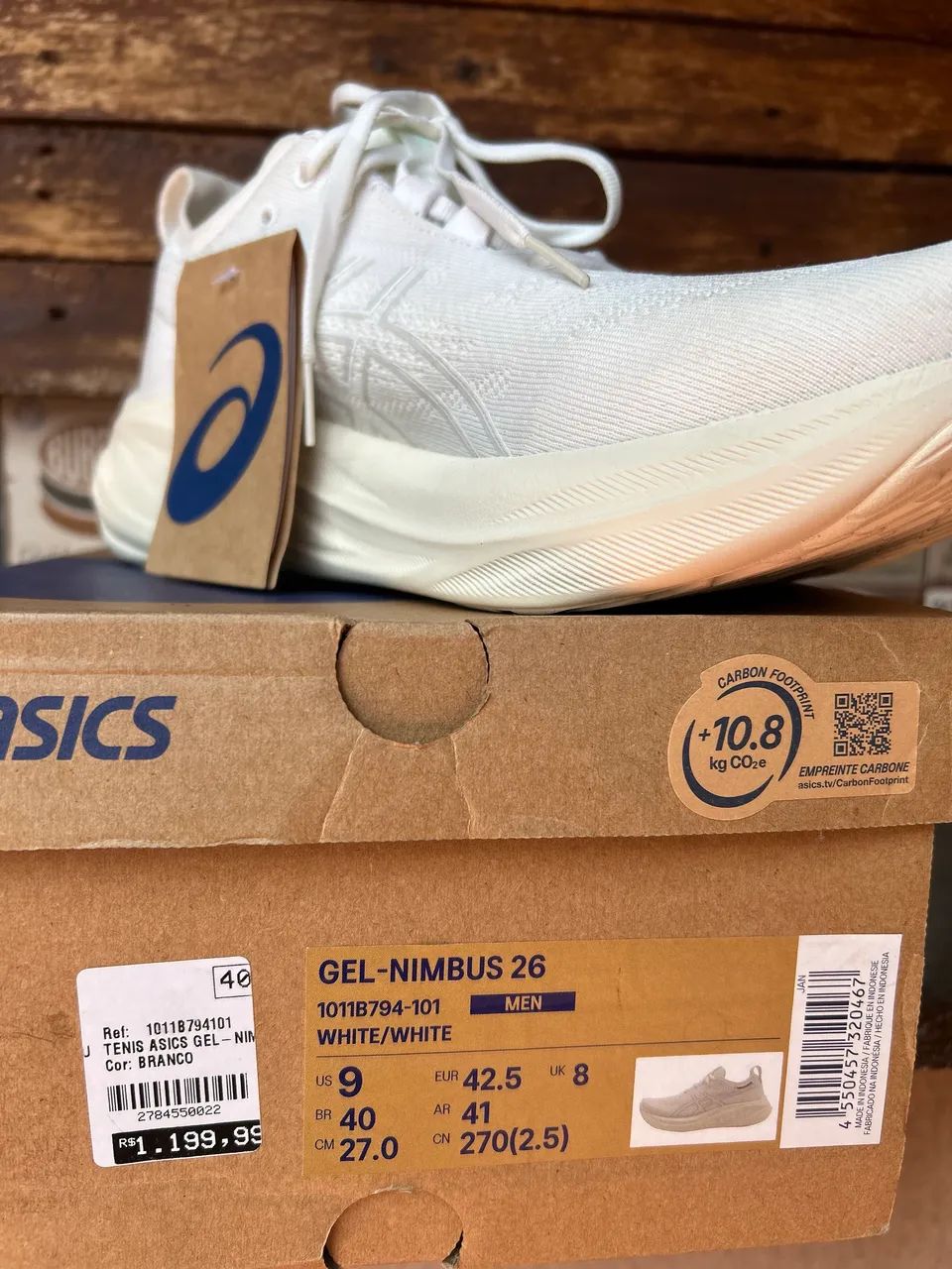 Tênis Asics Nimbus 26 off white  - Foto 4