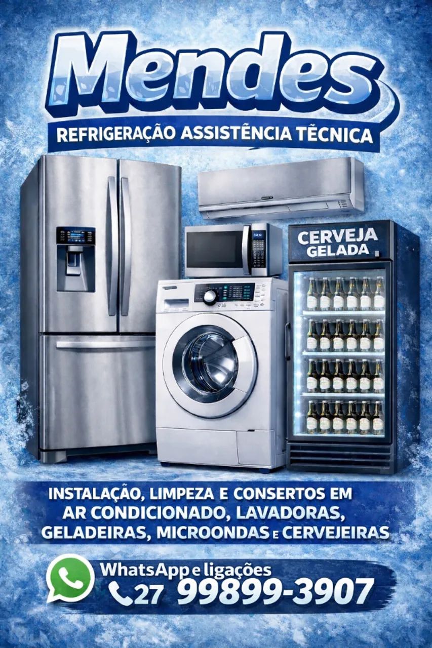 Conserto de geladeira, máquina de lavar e ar condicionado 