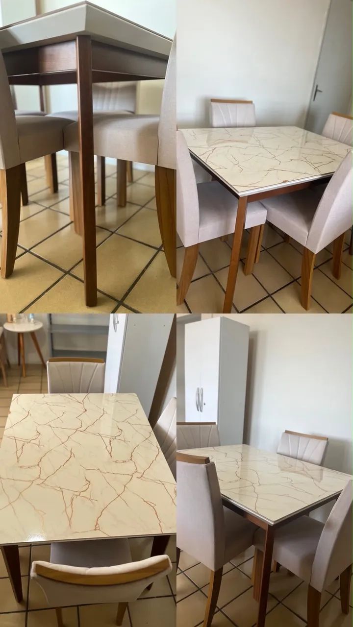 Mesa de madeira com 4 cadeiras Super conservada  - Foto 4
