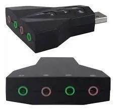 Adaptador Placa De Som Usb 7.1 Entrada P2 Fone E Microfone - Foto 4