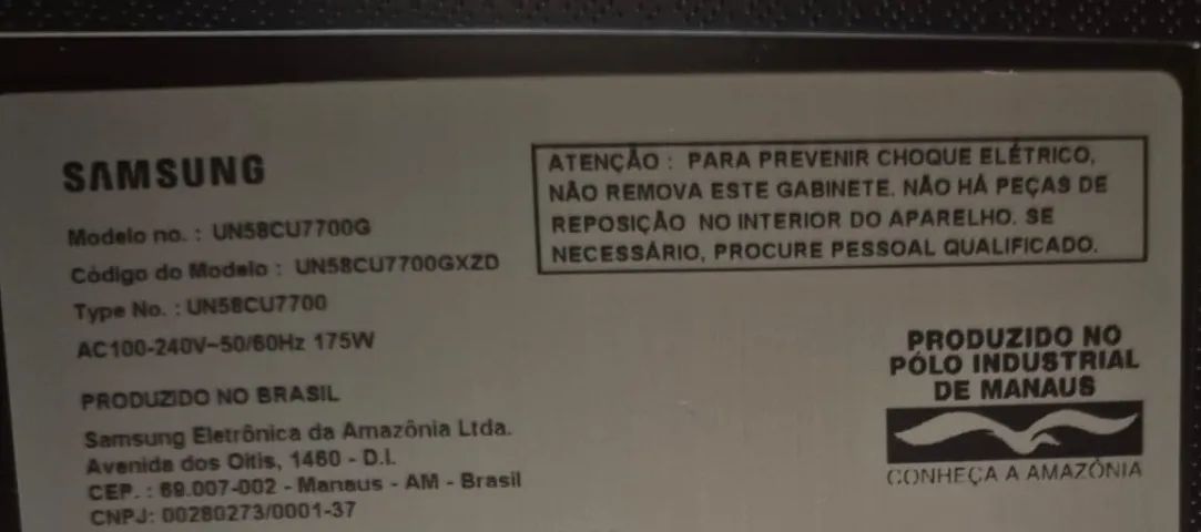 Smart TV Samsung 58 polegadas - para retirada de peças! (modelo UN58CU7700GXZD) - Foto 2