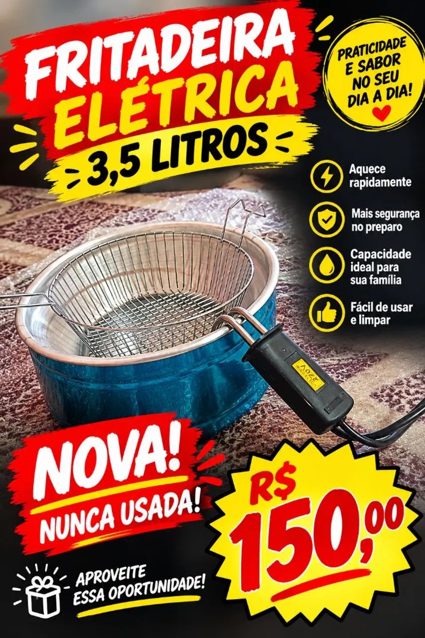 Fritadeira elétrica 3,5 litros 