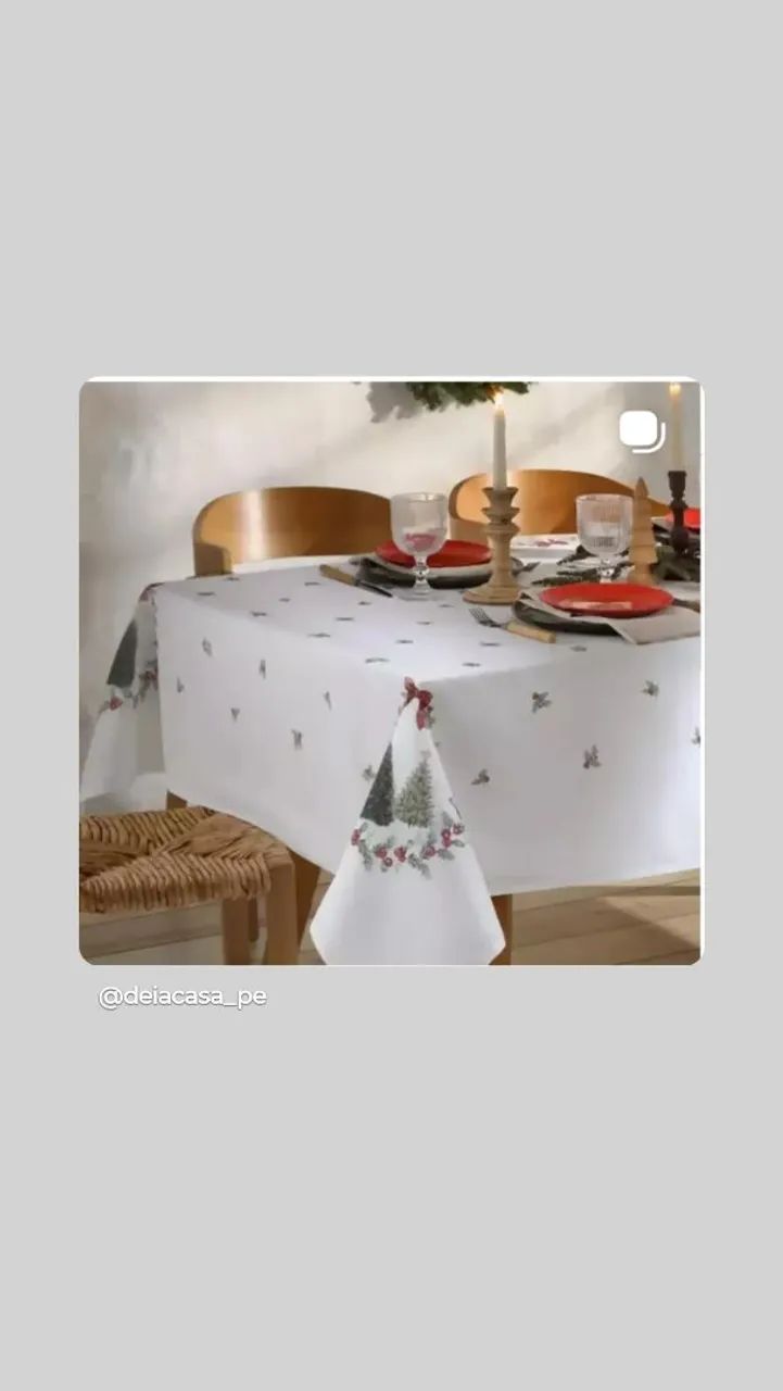 TOALHA DE MESA RENOVA NATAL 126 RETANGULAR ( 6 lugares ) <br> - Foto 4