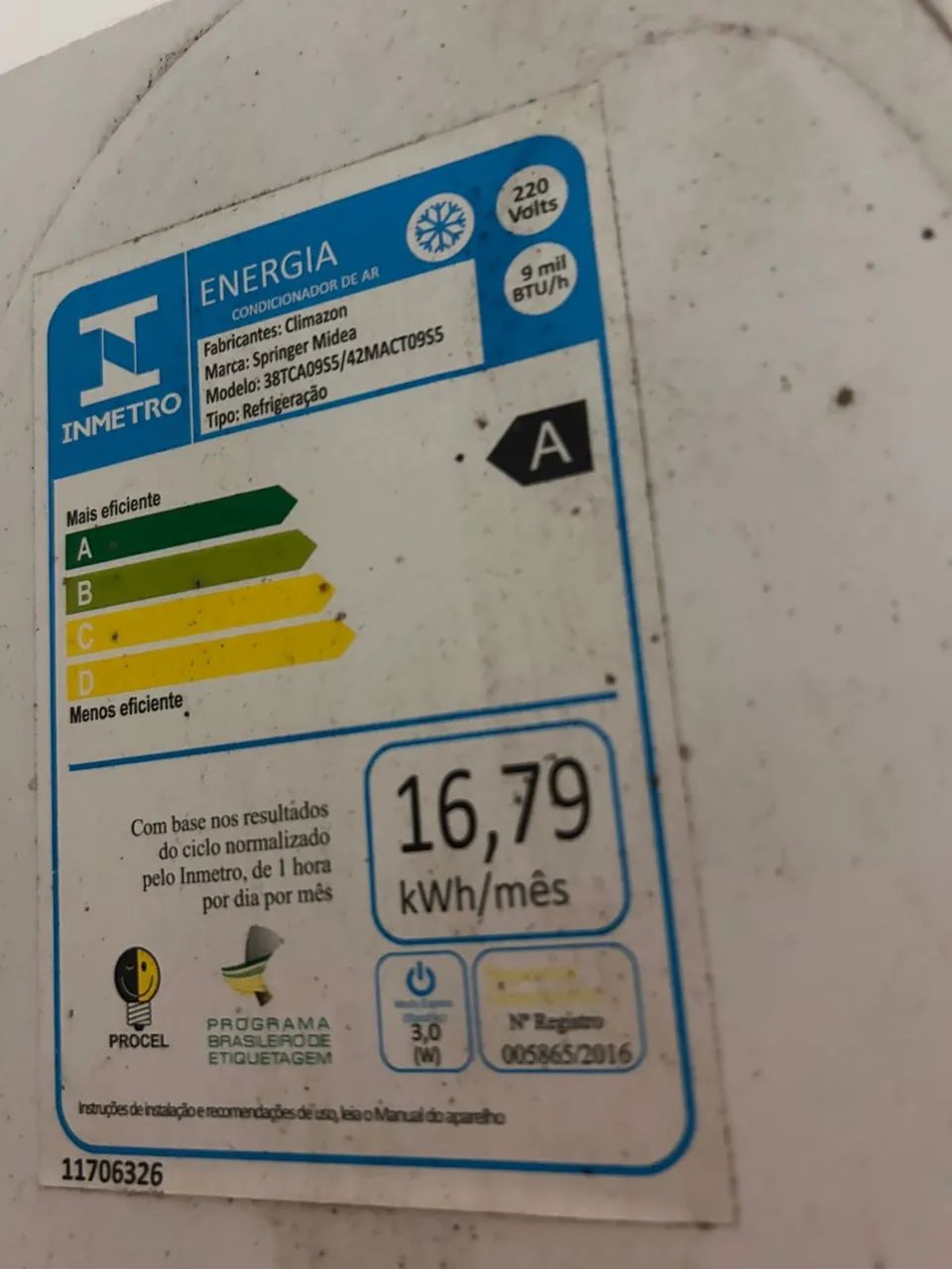 Vendo ar 9mil Btu 