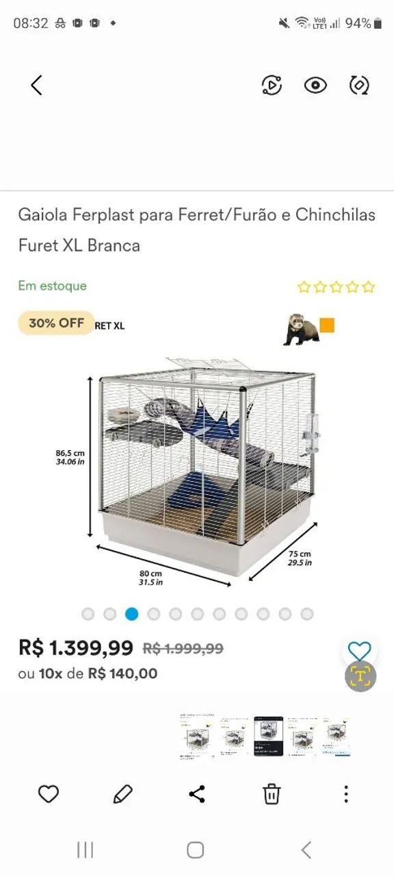 Gaiola para animais ou Furão Ferret - Foto 2