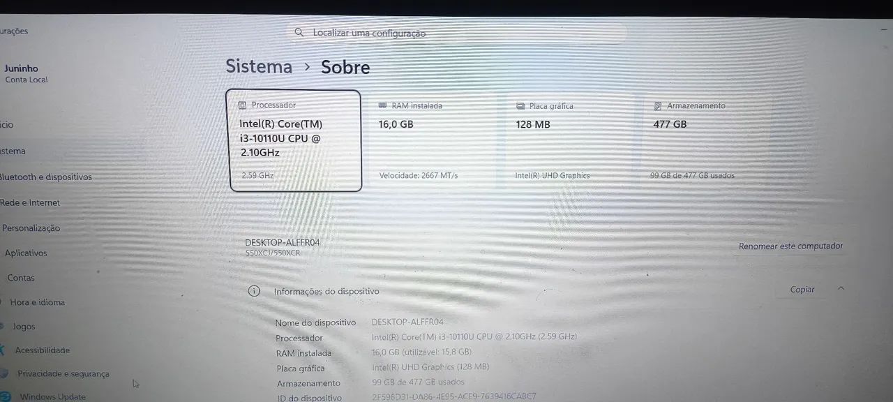 Notebook Samsung  16gb ram SSD 512gb - Foto 2