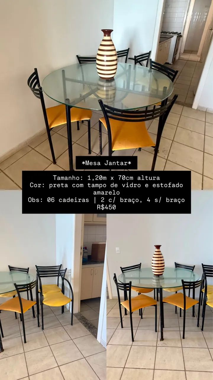 Mesa sala 6 cadeiras 