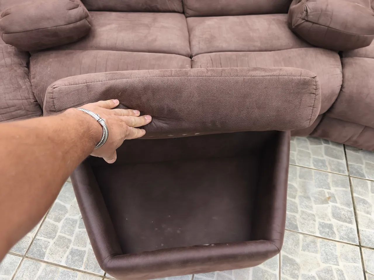 Sofá curvado retrátil e reclinável  - Foto 4