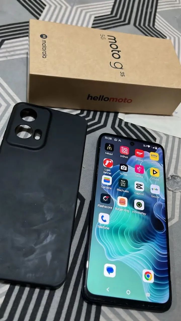 Celular semi-novo, na caixa, NF-e, capinha, bem conservado