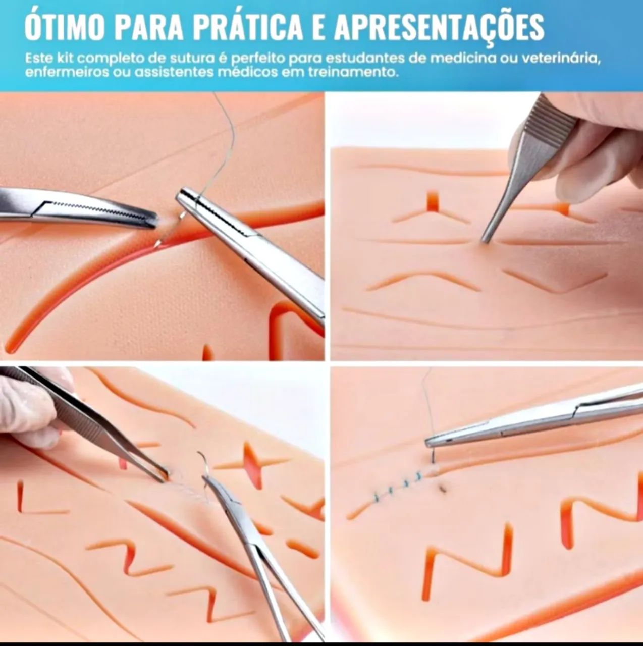 Kit Treino Veterinária com Pad Simulador + Instrumentais - 25 peças - Foto 4