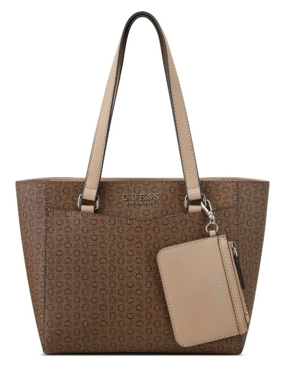 Bolsa Guess Lockwood Carryall Bege - Foto 4
