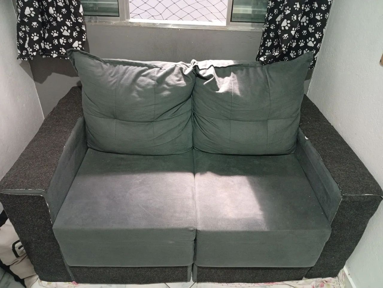 Sofá 2 Lugares Retrátil Lubeck Suede Grafite 