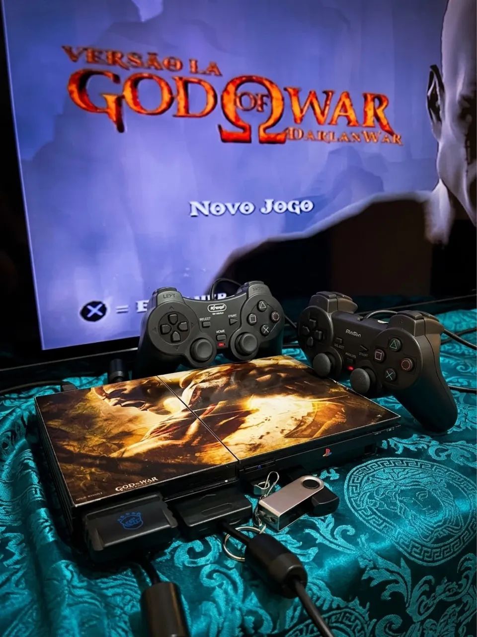 Ps2 completo com Diversos jogos e 2 Controles - Foto 2