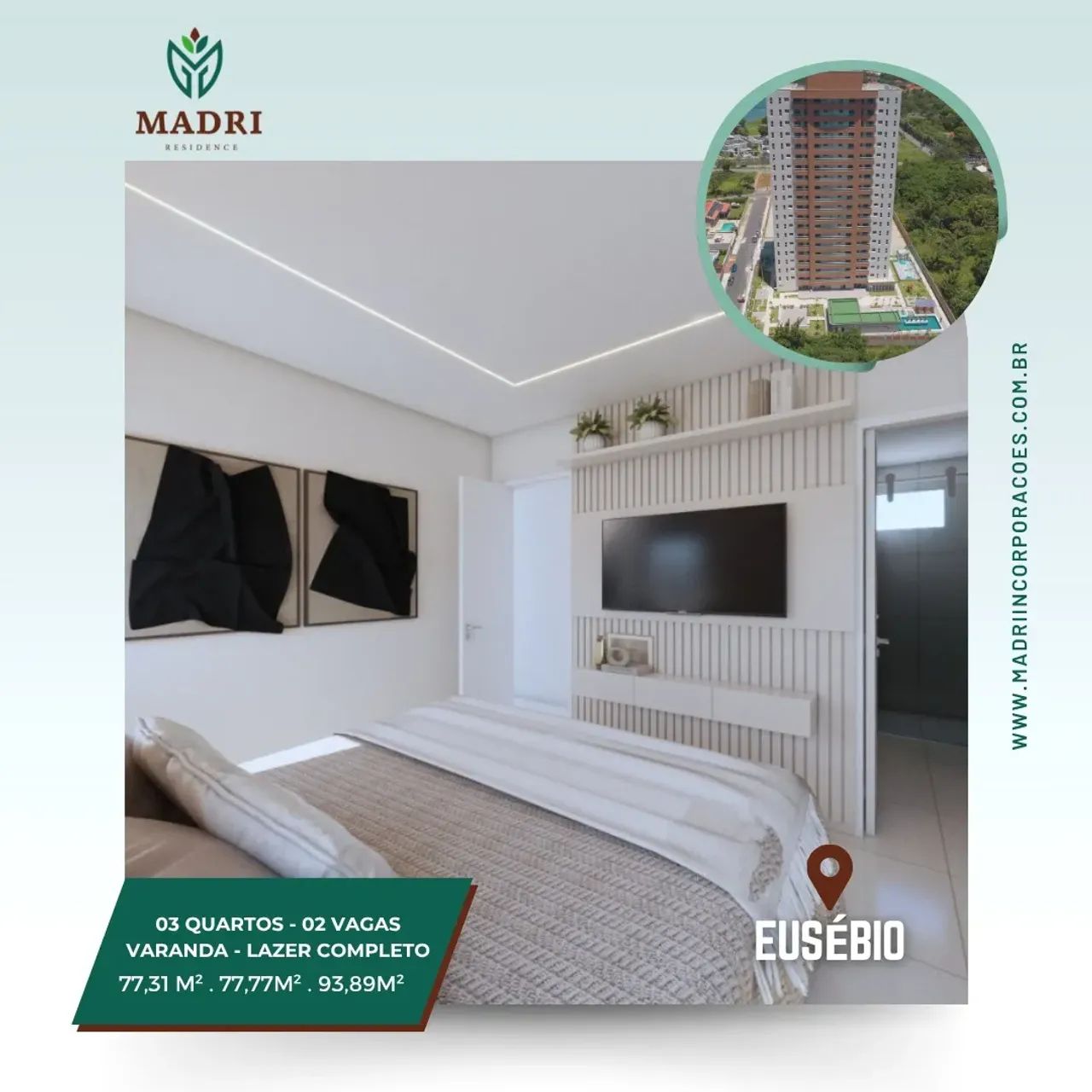 Condomínio Madri RESIDENCE (Centro de  Eusébio) Ceará - Foto 2