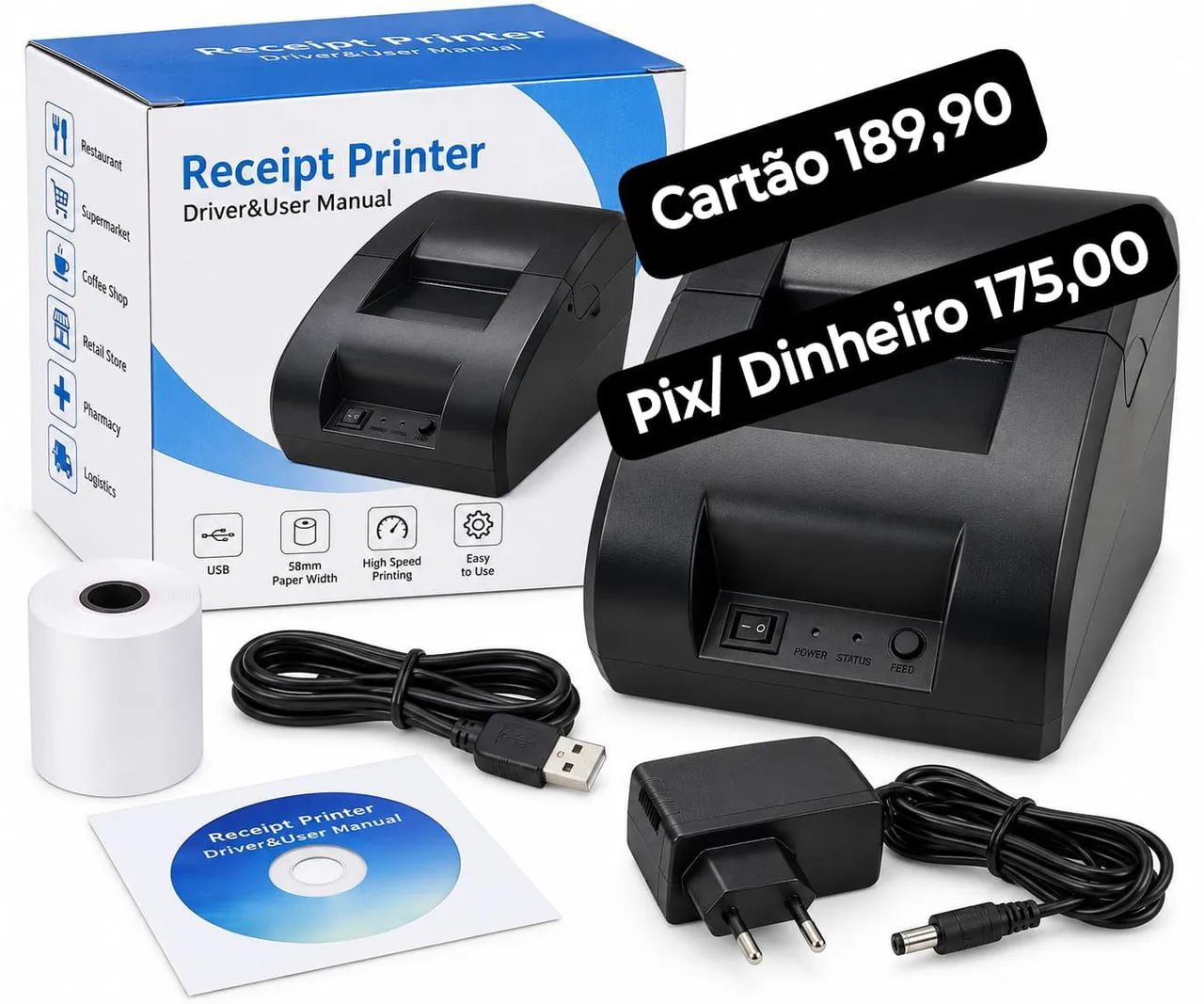 Impressora Térmica 58mm USB para Pedidos iFood e Delivery - Nova - Foto 3