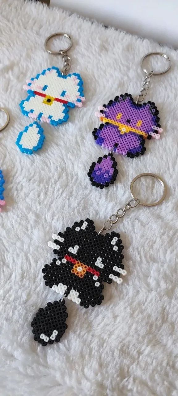Chaveiros Hamabeads Gatinhos  - Foto 2