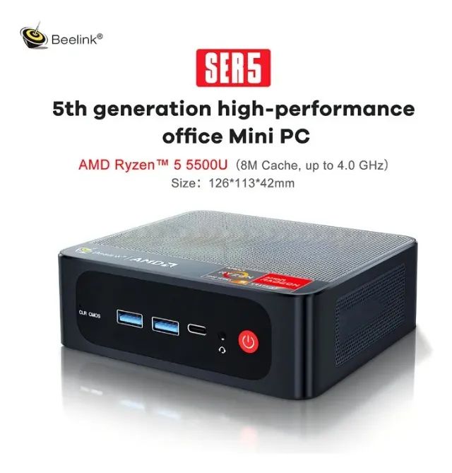 Mini-PC Beelink | AMD Ryzen 5 5500U | 16Gb | RAM 512GB SSD