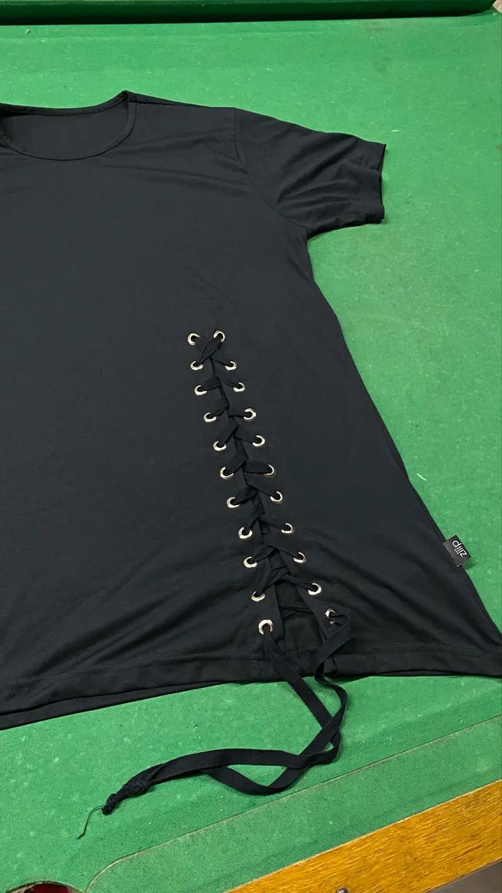 Camiseta Long Line com detalhes - Foto 4