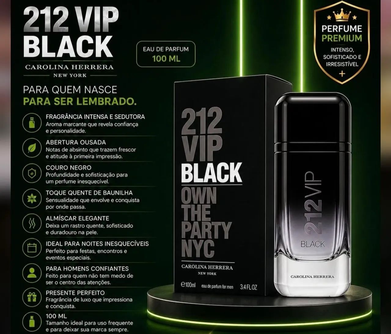 Perfume 212 vip Black 200 ml original 