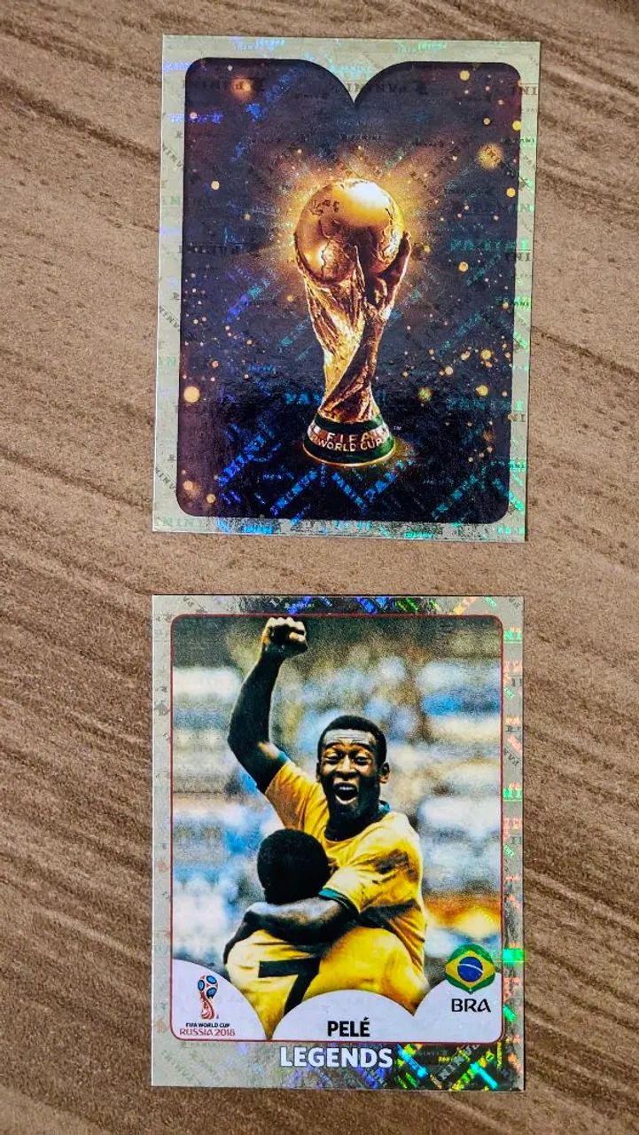 Figurinhas Copa Rússia 2018: Taça e Pelé Legend