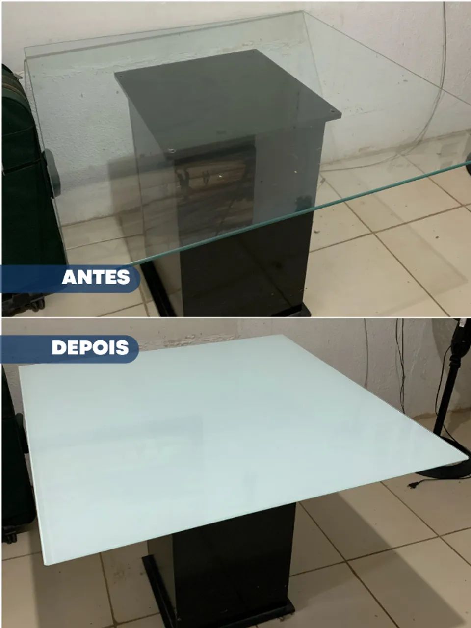 Mesa de vidro com efeito laqueado -  Serviço de Envelopamento em Fortaleza - Foto 3