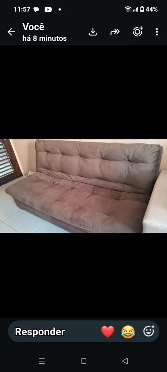 Sofá Cama marrom.  - Foto 2