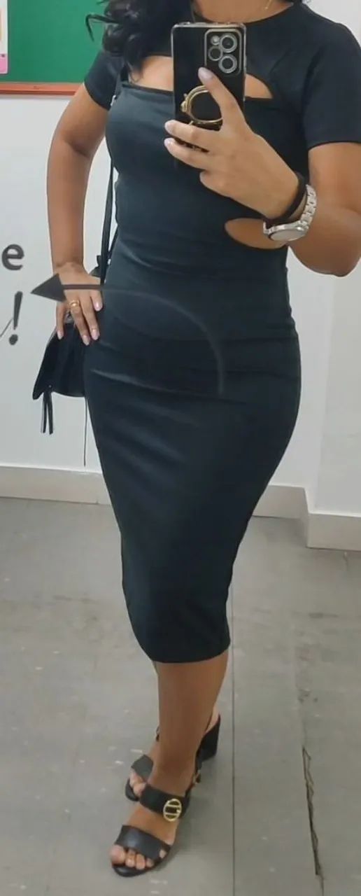 Vestido Midi Elegante Preto  - Foto 3