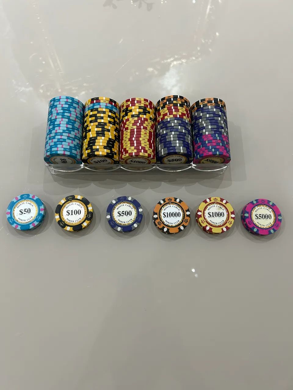 Conjunto De Fichas Poker 14gms Monte Carlo 3-tone