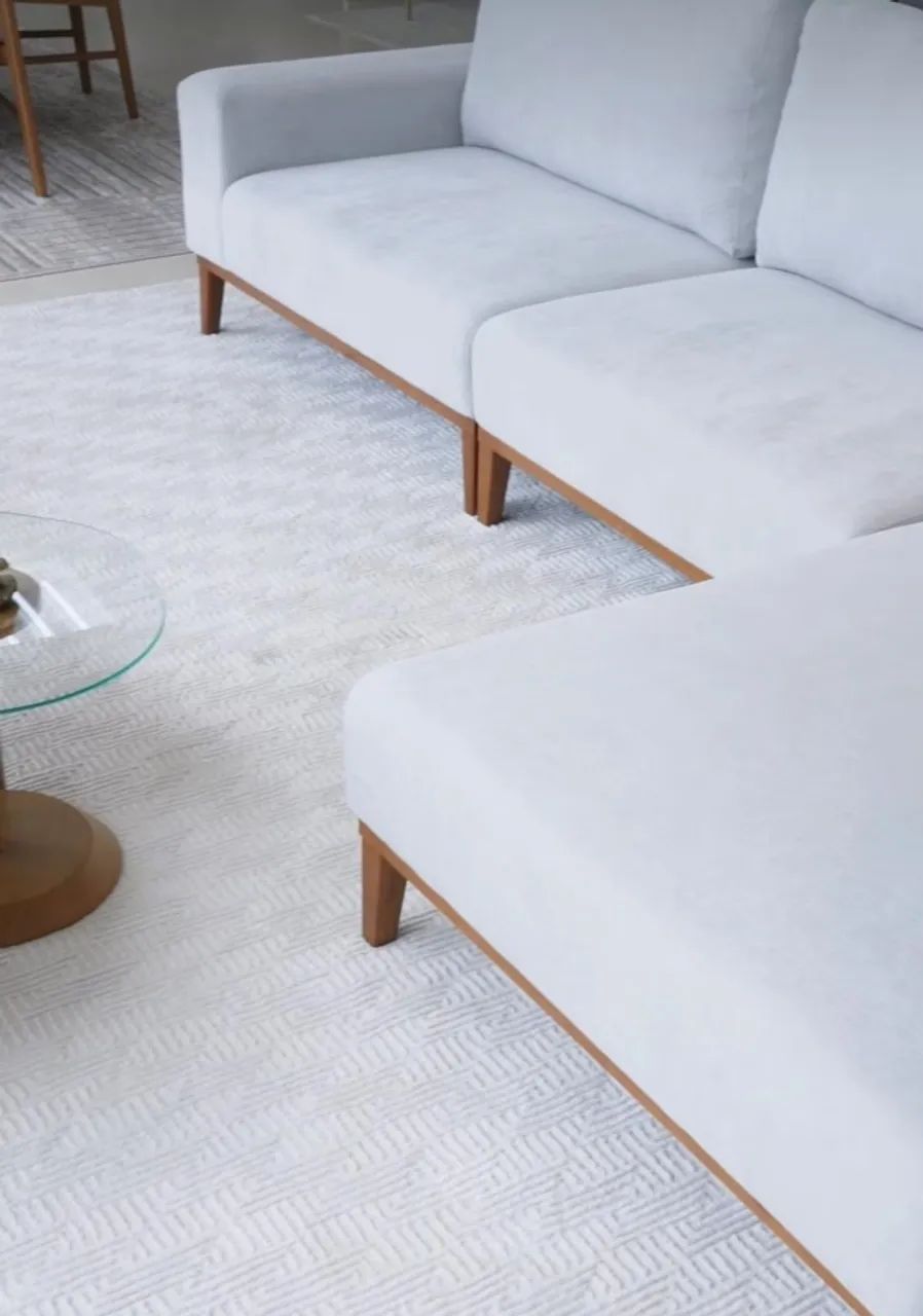  Elegante Sofá com Chaise Fixa/435LX83AX90/190P, R$23.882,20! - Foto 3