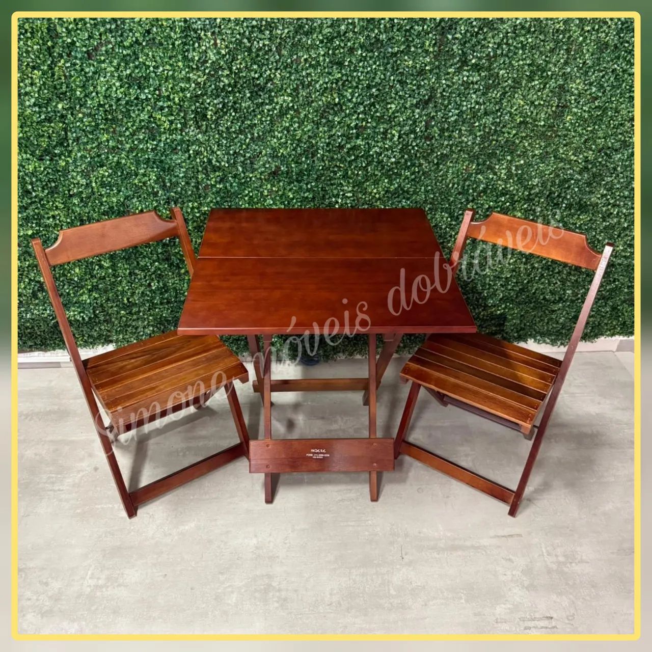 Conjunto Dobrável 70x70 com cadeiras  - Foto 3