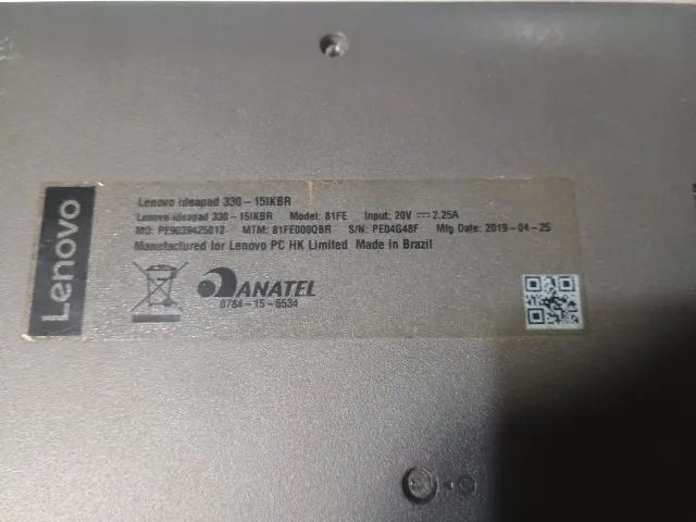 Notebook Lenovo ideapad 330 151kbr - Defeito - Foto 5