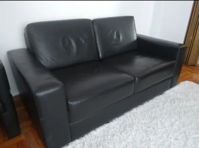 Sofá Courino Preto 2 lugares  - Foto 4