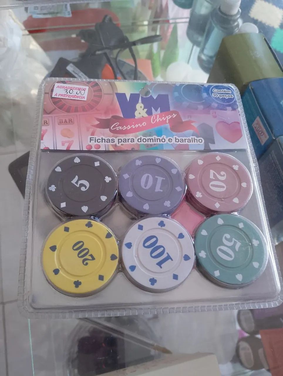 Fichas de poker Cassino Chips - 30 peças - Foto 2