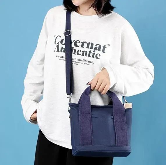 Bolsa Transversal em Lona Grossa Premium- Azul - Foto 2
