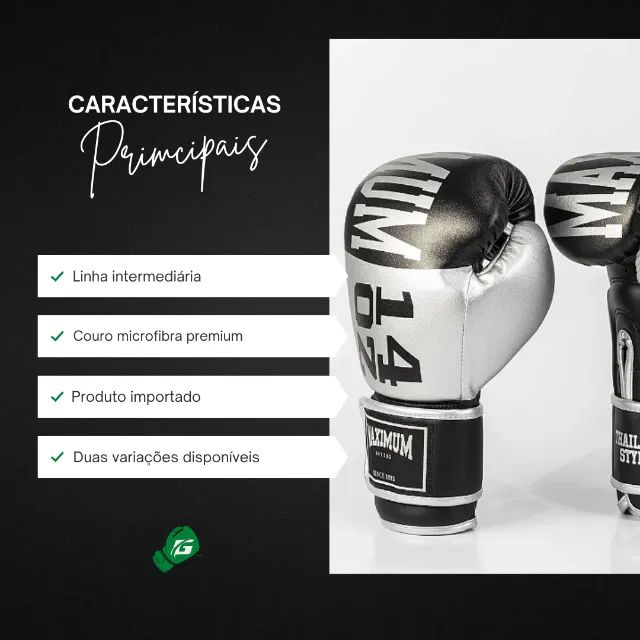 Par de Luva OZ Boxe Muay Thai KickBoxing Maximum  - Foto 2