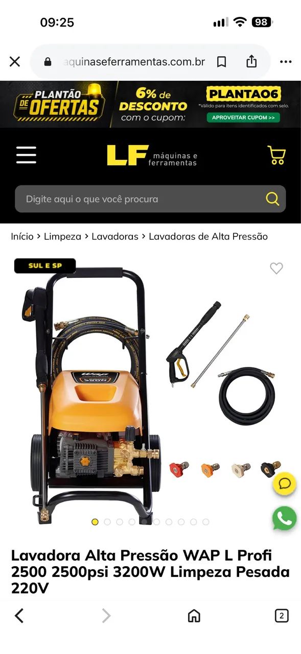 Wap de alta pressão 2500 PSI  - Foto 2