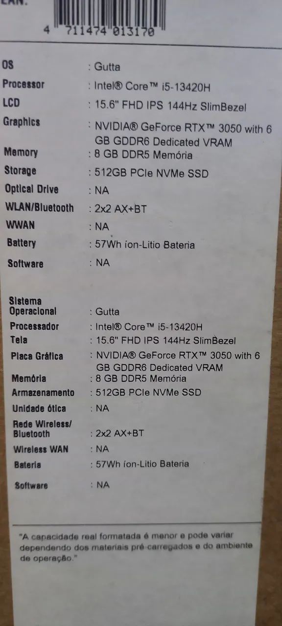 Notebook Acer Nitro V 15