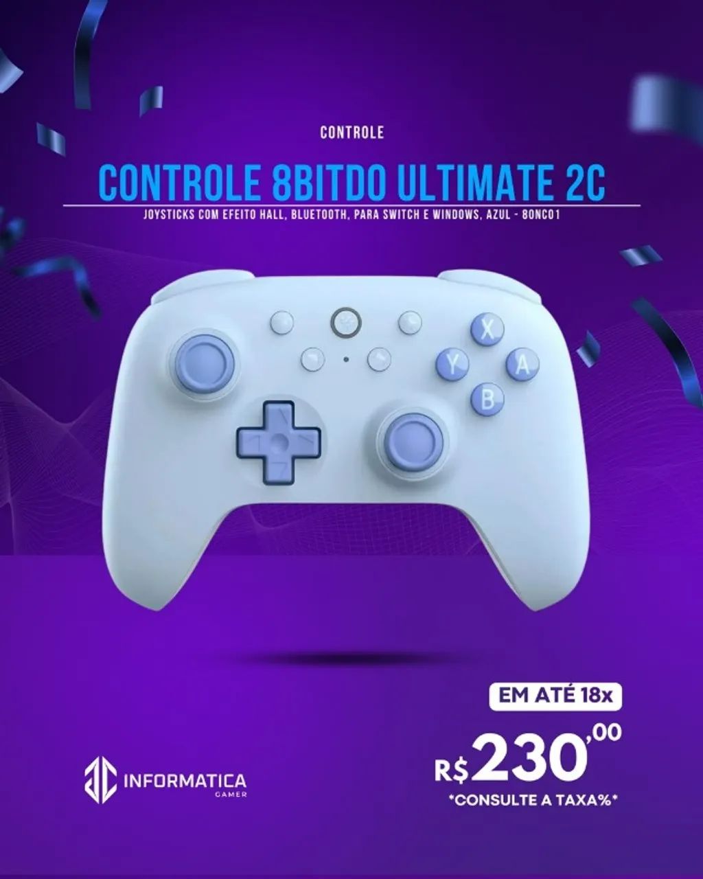 CONTROLE 8BITDO ULTIMATE 2C