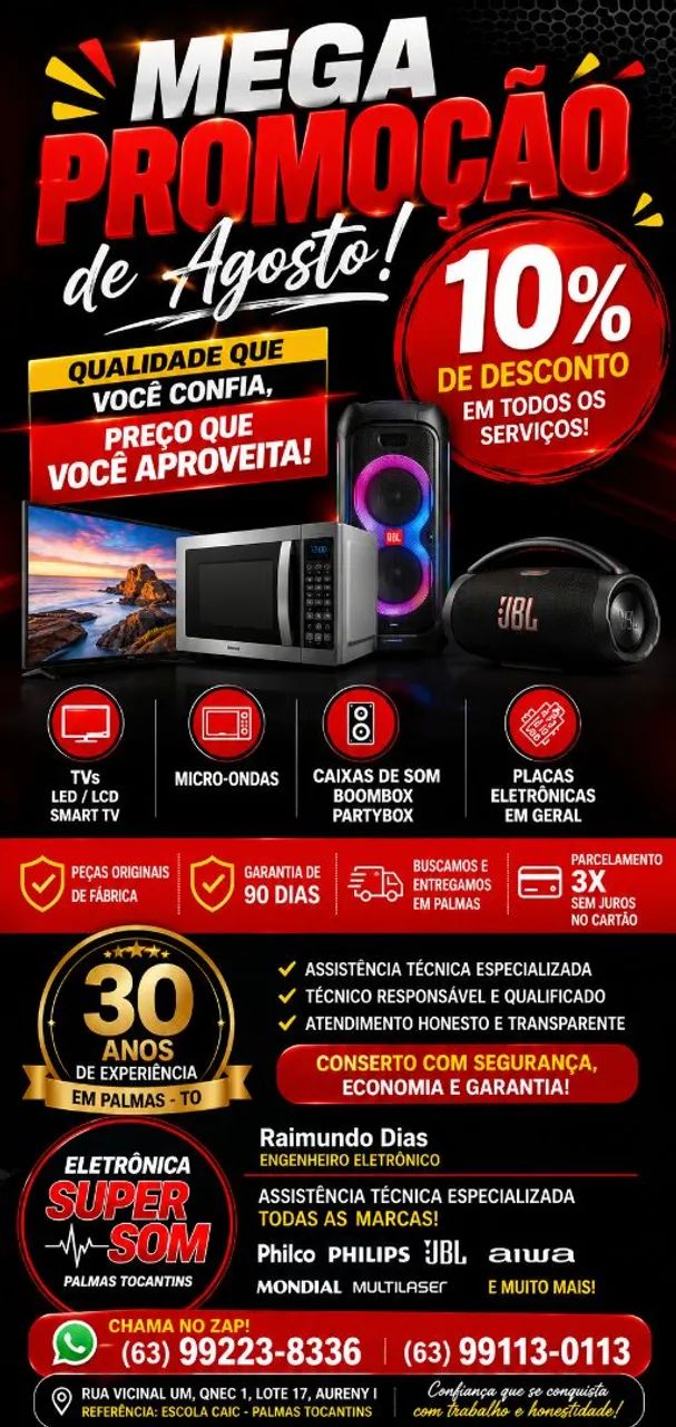 CONSERTAR SUA BOOMBOX PARTYBOX TVS MICRO-ONDAS CAIXA DE SOM 