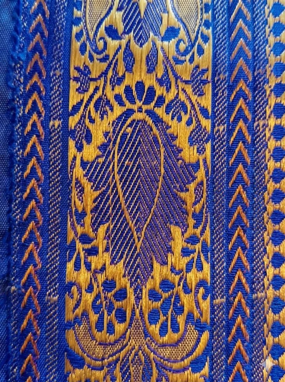 Sari Indiano Original - [azul e dourado] - Ideal para Festas e Casamentos - Foto 3