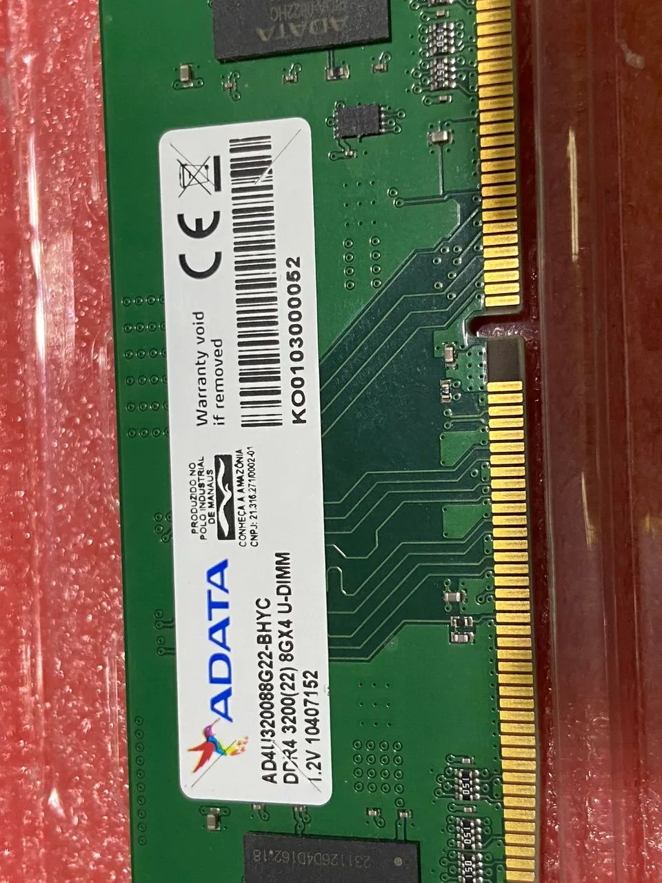 16 giga de memória Vdata 3200 2 pentes 8 giga novinha 