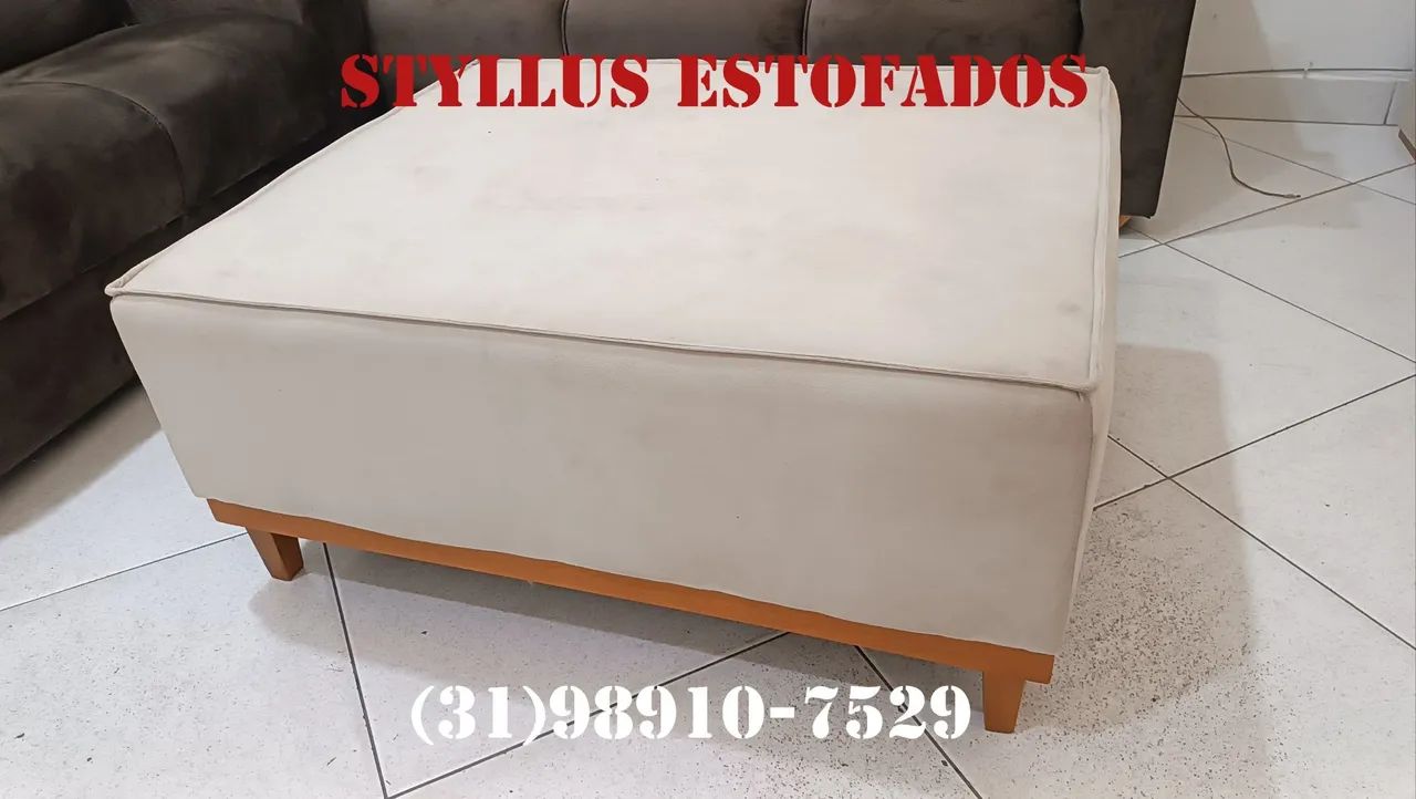 Puff central base de madeira de luxo - Foto 3