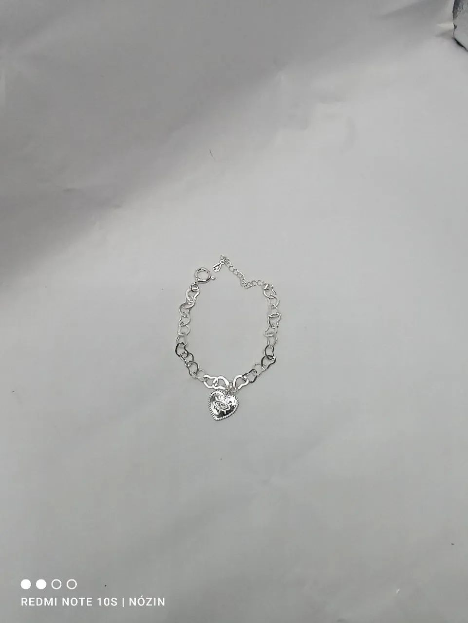 Pulseira banhada com coração e estrass.  - Foto 4