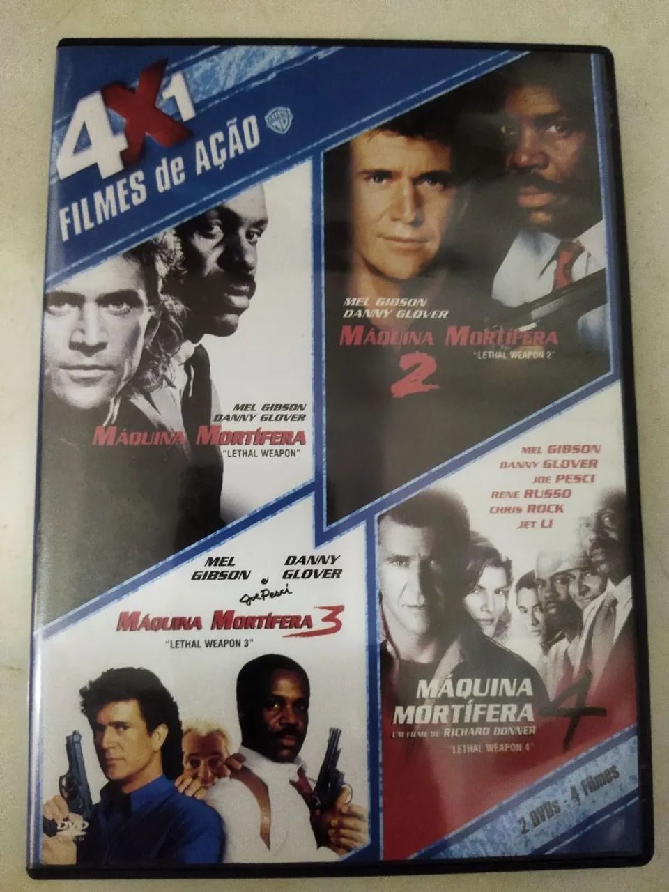 Dvds Quadrilogia Máquina Mortífera - 2 discos 4 filmes