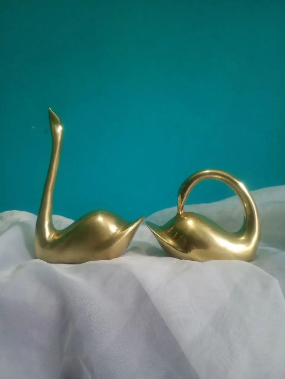 Antigo e lindo par de cisne em bronze anos 70 - Foto 4