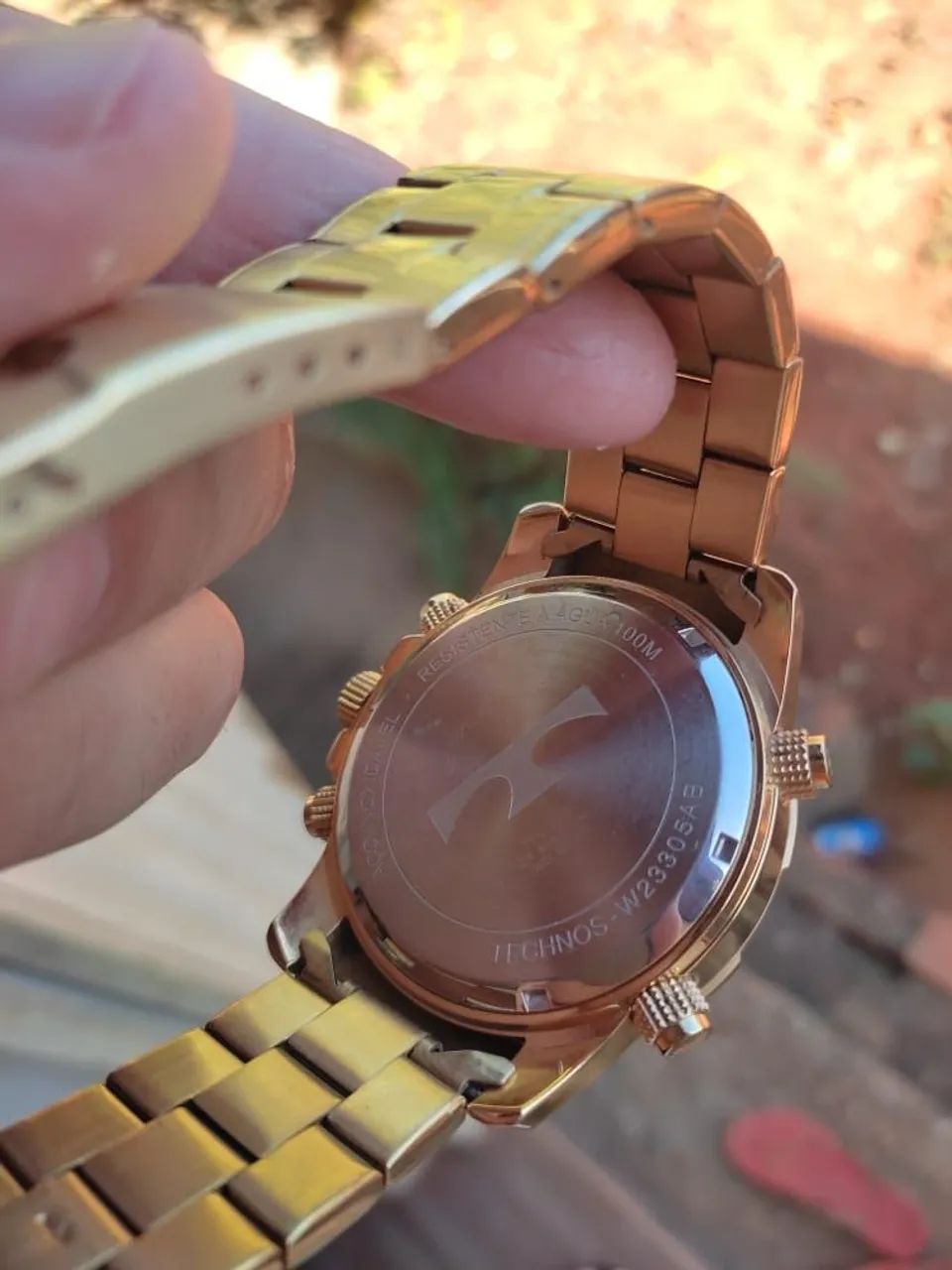 Relógio Technos Original Masculino Anadigi Dourado - com Caixa - Foto 4