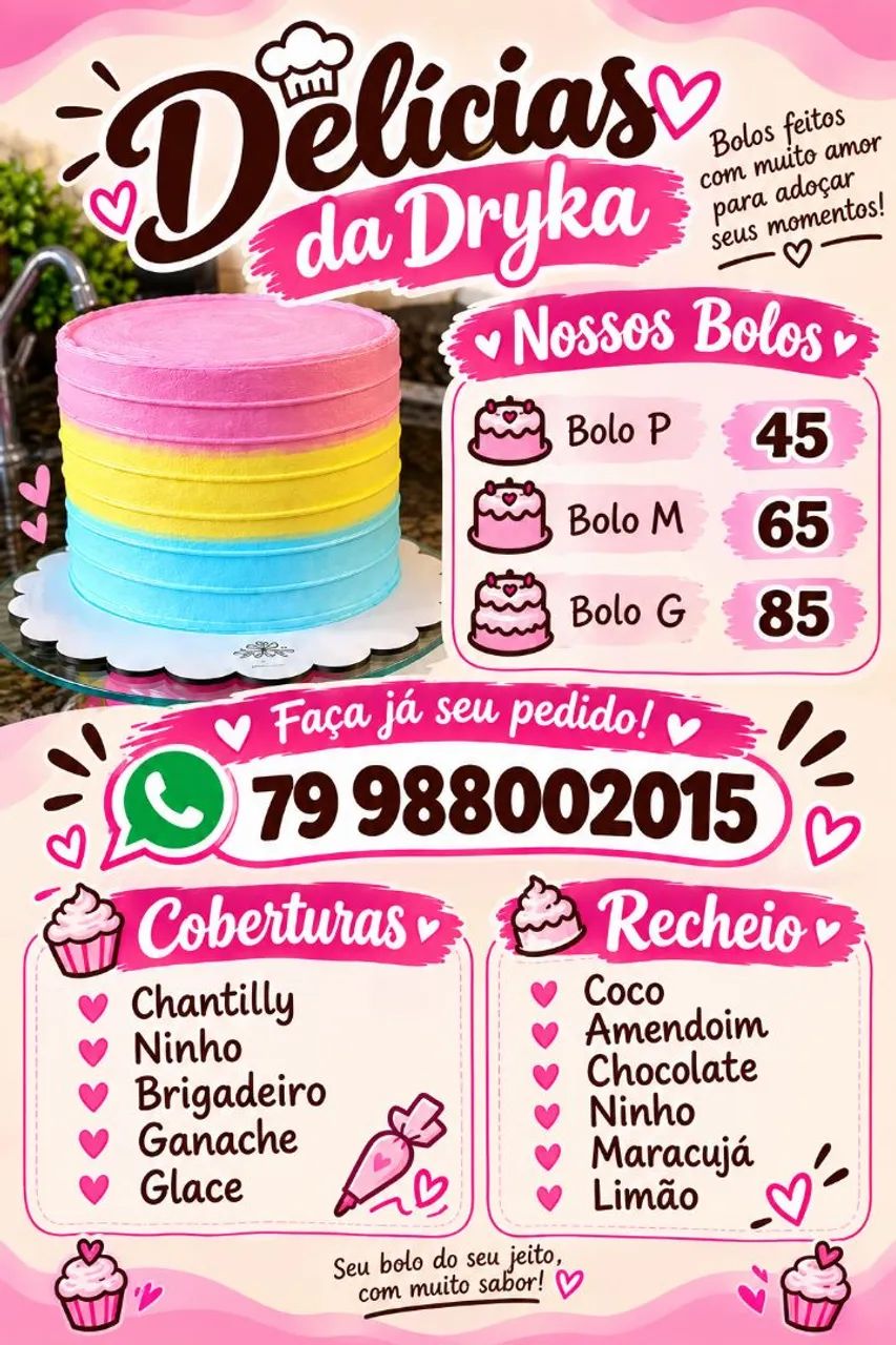 Bolo de aniversário Brigadeiro Doces